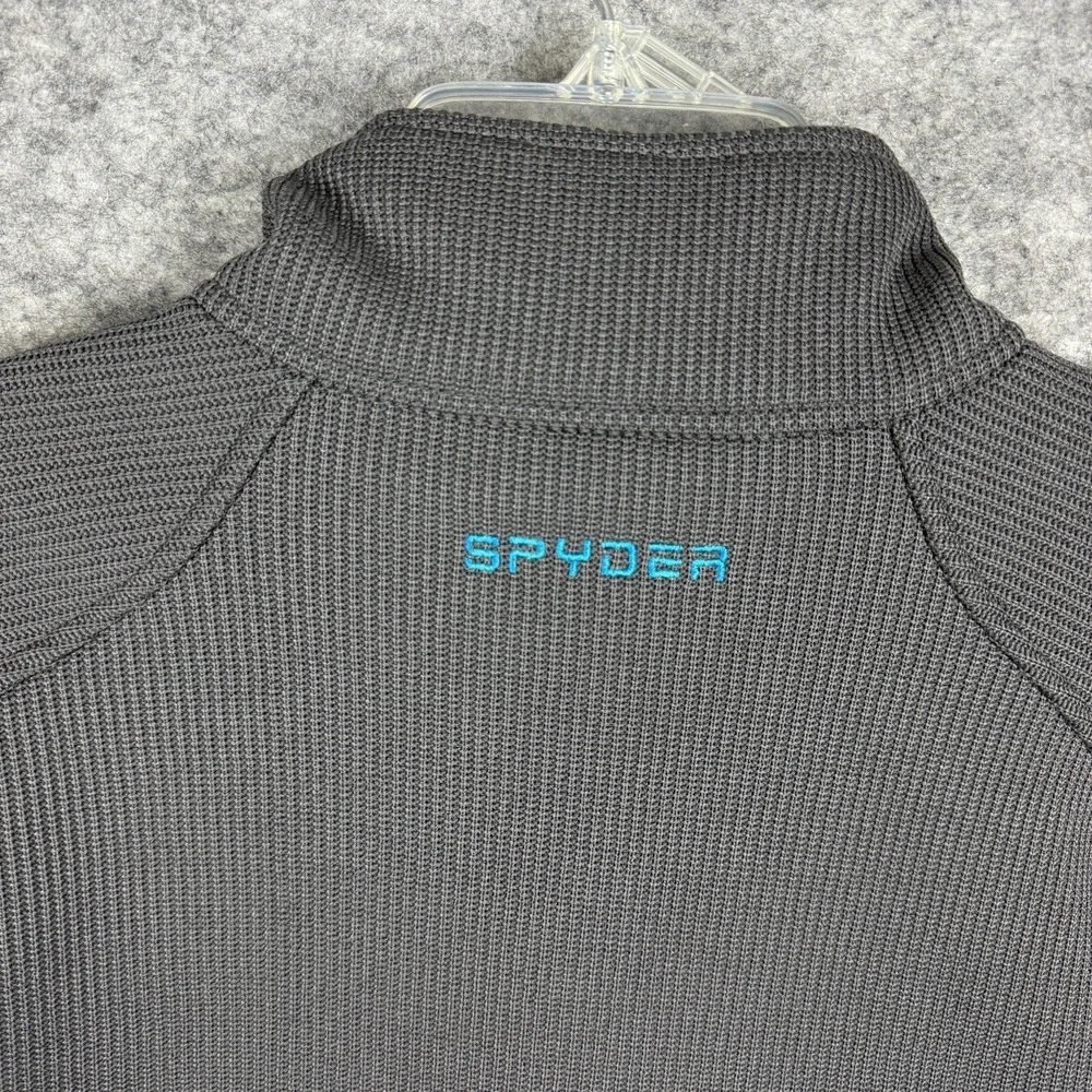Spyder Pullover Mens Medium Gray 1/4 Zip Core Sweater‎ Knit Fleece Jacket
